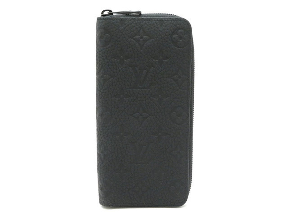 LOUIS VUITTON Zippy Wallet Vertical Taurillon Leather Noir Black